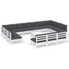 Image de vidaXL - 14-delige - Loungeset - met - kussens - massief - grenenhout - wit