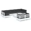 Image de vidaXL - 10-delige - Loungeset - met - kussens - massief - grenenhout - wit