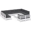 Image de vidaXL - 12-delige - Loungeset - met - kussens - massief - grenenhout - wit