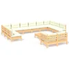 Image de vidaXL - 13-delige - Loungeset - met - crèmekleurige - kussens - grenenhout