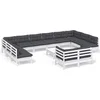 Image de vidaXL - 13-delige - Loungeset - met - kussens - grenenhout - wit