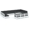 Image de vidaXL - 13-delige - Loungeset - met - kussens - grenenhout - wit