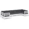 Image de vidaXL - 7-delige - Loungeset - met - kussens - grenenhout - wit