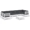 Image de vidaXL - 8-delige - Loungeset - met - kussens - grenenhout - wit