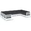 Image de vidaXL - 9-delige - Loungeset - met - kussens - grenenhout - wit