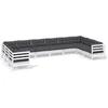 Image de vidaXL - 10-delige - Loungeset - met - kussens - grenenhout - wit