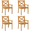 Image de vidaXL - Tuinstoelen - 4 - st - massief - acaciahout
