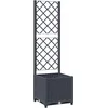 Image de vidaXL - Plantenbak - met - trellis - blauwgrijs - 40x40x136 - cm - PP