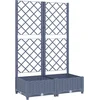 Image de vidaXL - Plantenbak - met - trellis - blauwgrijs - 80x40x121,5 - cm - PP