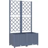 Image de vidaXL - Plantenbak - met - trellis - blauwgrijs - 80x40x136 - cm - PP