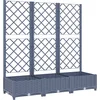 Image de vidaXL - Plantenbak - met - latwerk - 120x40x121,5 - cm - polypropeen - blauwgrijs