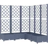 Image de vidaXL - Plantenbak - met - latwerk - 120x120x121,5 - cm - polypropeen - blauwgrijs