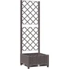 Image de vidaXL - Plantenbak - met - latwerk - 40x40x121,5 - cm - polypropeen - bruin