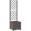 Image de vidaXL - Plantenbak - met - latwerk - 40x40x136 - cm - polypropeen - bruin