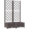 Image de vidaXL - Plantenbak - met - latwerk - 80x40x121,5 - cm - polypropeen - bruin