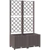 Image de vidaXL - Plantenbak - met - latwerk - 80x40x136 - cm - polypropeen - bruin