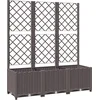 Image de vidaXL - Plantenbak - met - trellis - bruin - 120x40x136 - cm - PP