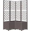 Image de vidaXL - Plantenbak - met - latwerk - 80x80x136 - cm - polypropeen - bruin