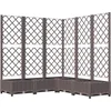 Image de vidaXL - Plantenbak - met - latwerk - 120x120x121,5 - cm - polypropeen - bruin