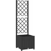 Image de vidaXL - Plantenbak - met - trellis - zwart - 40x40x136 - cm - PP