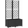Image de vidaXL - Plantenbak - met - trellis - zwart - 80x40x136 - cm - PP