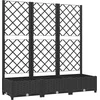 Image de vidaXL - Plantenbak - met - trellis - zwart - 120x40x121,5 - cm - PP