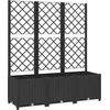 Image de vidaXL - Plantenbak - met - trellis - zwart - 120x40x136 - cm - PP