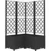 Image de vidaXL - Plantenbak - met - latwerk - 80x80x136 - cm - polypropeen - zwart