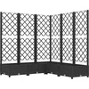 Image de vidaXL - Plantenbak - met - latwerk - 120x120x121,5 - cm - polypropeen - zwart