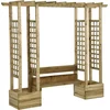 Image de vidaXL - Pergola - met - bank - en - plantenbakken - geïmpregneerd - grenenhout