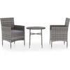 Image de vidaXL - 3-delige - Tuinset - poly - rattan - grijs