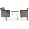 Image de vidaXL - 3-delige - Tuinset - poly - rattan - grijs