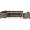 Image de vidaXL - 3-delige - Loungeset - met - kussens - poly - rattan - grijs