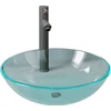 Image de vidaXL - Wastafel - met - kraan - en - pop-up - afvoer - gehard - glas - transparant