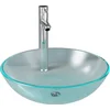 Image de vidaXL - Wastafel - met - kraan - en - pop-up - afvoer - mat - gehard - glas