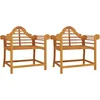 Image de vidaXL - Tuinstoelen - 2 - st - 91x62x94 - cm - massief - teakhout