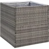 Image de vidaXL - Plantenbak - 80x80x80 - cm - poly - rattan - grijs