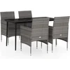 Image de vidaXL - 5-delige - Tuinset - met - kussens - grijs - en - zwart