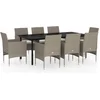 Image de vidaXL - 9-delige - Tuinset - met - kussens - beige - en - zwart