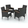 Image de vidaXL - 5-delige - Tuinset - met - kussens - zwart