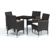 Image de vidaXL - 5-delige - Tuinset - met - kussens - zwart