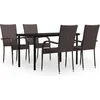 Image de vidaXL - 5-delige - Tuinset - bruin - en - zwart