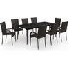 Image de vidaXL - 9-delige - Tuinset - bruin - en - zwart