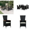 Image de vidaXL - 9-delige - Tuinset - met - kussens - zwart
