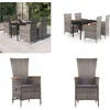 Image de vidaXL - 5-delige - Tuinset - met - kussens - grijs