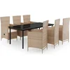 Image de vidaXL - 7-delige - Tuinset - met - kussens - beige