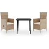 Image de vidaXL - 3-delige - Tuinset - met - kussens - beige