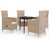 Image de vidaXL - 5-delige - Tuinset - met - kussens - beige