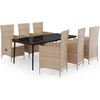 Image de vidaXL - 7-delige - Tuinset - met - kussens - beige