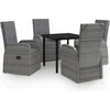 Image de vidaXL - 5-delige - Tuinset - met - kussens - grijs